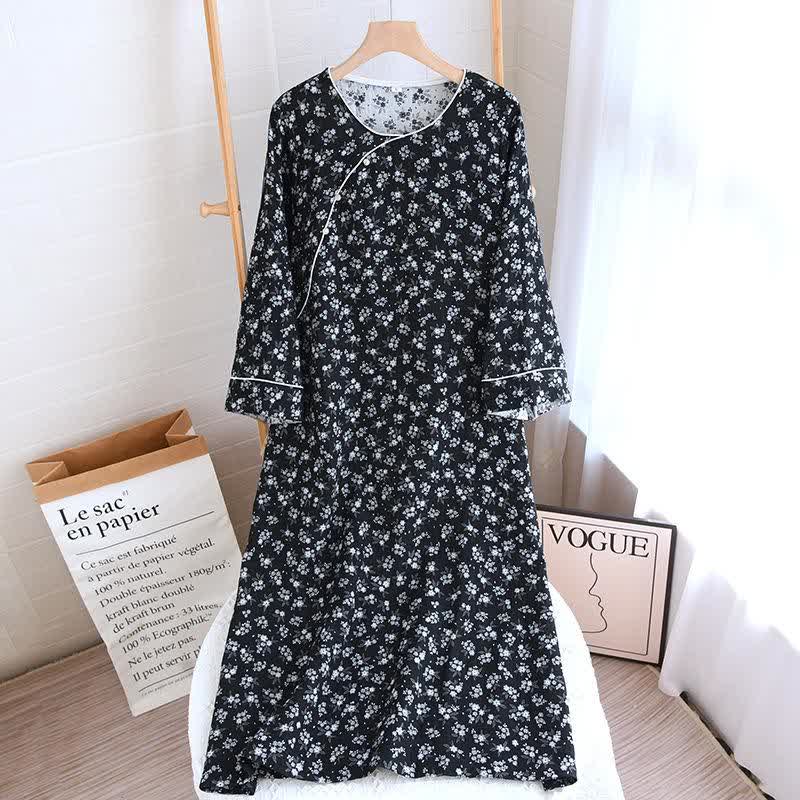 Vêtements de nuit en coton naturel à motif floral de fleurs de poirier - chemise de nuit - XL - image 1