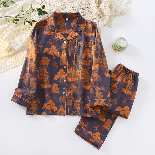 Ensemble pyjama en gaze de coton Pavilion Landscape - XXL - image 0