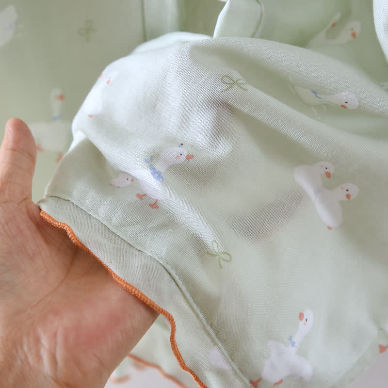 Ensemble de vêtements d'intérieur en gaze de coton avec canard de dessin animé - image 5