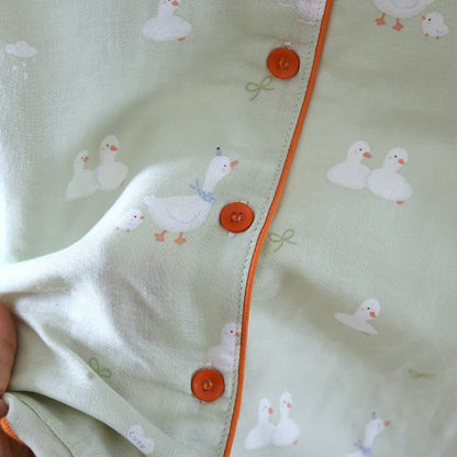 Ensemble de vêtements d'intérieur en gaze de coton avec canard de dessin animé - image 3