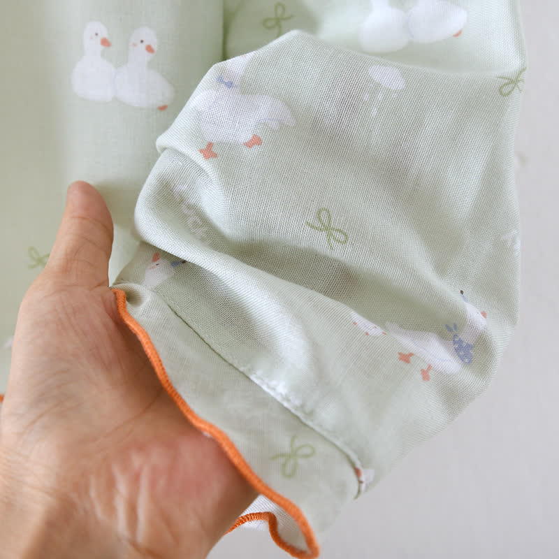 Ensemble de vêtements d'intérieur en gaze de coton avec canard de dessin animé - image 6