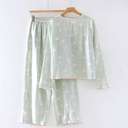 Ensemble de vêtements d'intérieur en gaze de coton avec canard de dessin animé - image 1