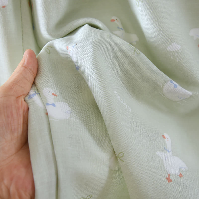 Ensemble de vêtements d'intérieur en gaze de coton avec canard de dessin animé - image 9