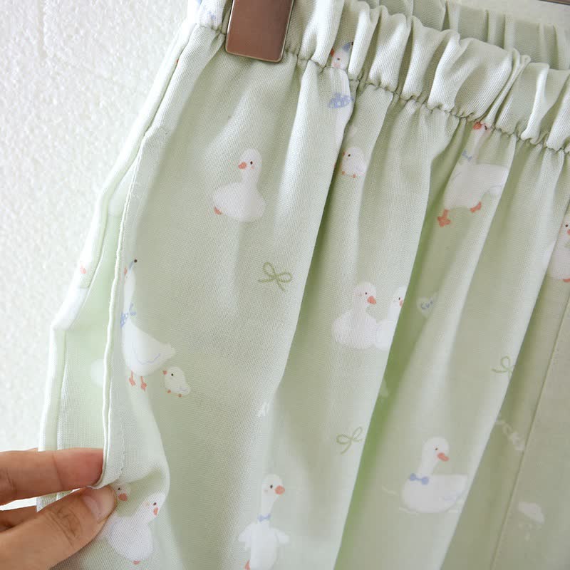 Ensemble de vêtements d'intérieur en gaze de coton avec canard de dessin animé - image 8