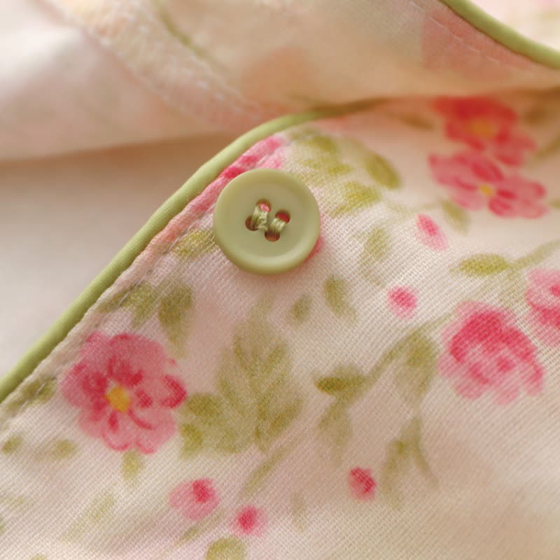 Ensemble de vêtements d'intérieur en gaze de coton rose avec motif rose - image 7