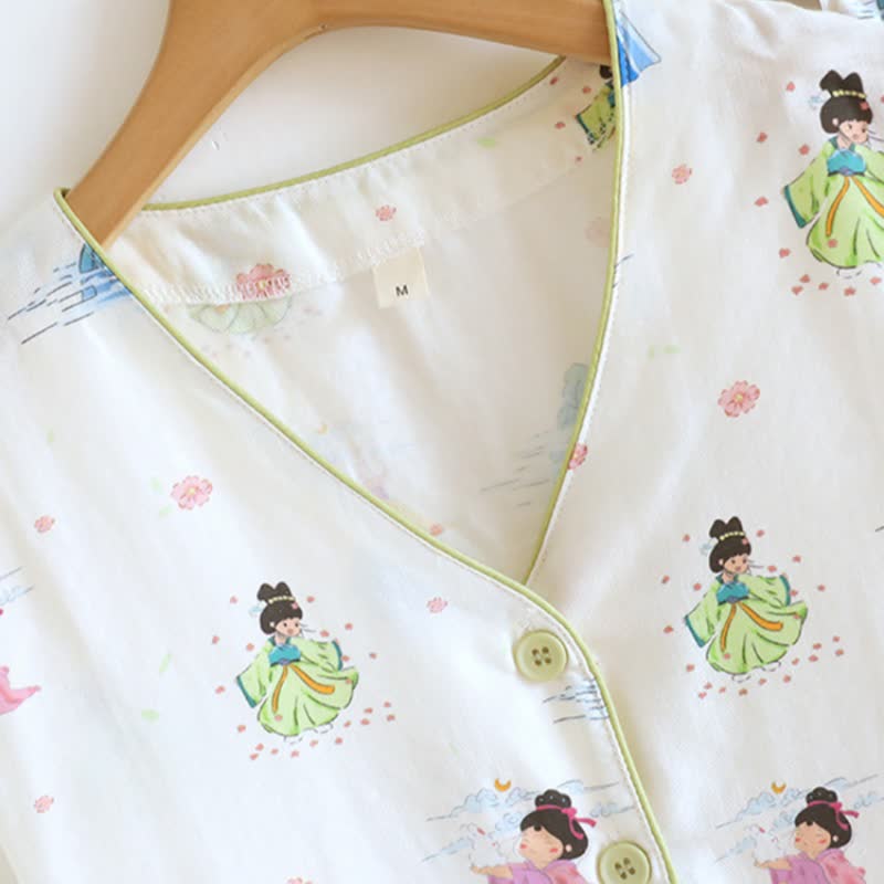 Vêtements de détente de princesse de dessin animé oriental en gaze de coton - image 4