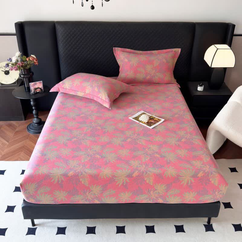 Drap-housse en gaze de coton avec motif de feuilles artistiques - image 4