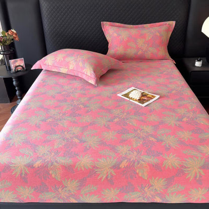 Drap-housse en gaze de coton avec motif de feuilles artistiques - image 5
