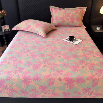 Drap-housse en gaze de coton avec motif de feuilles artistiques - image 2