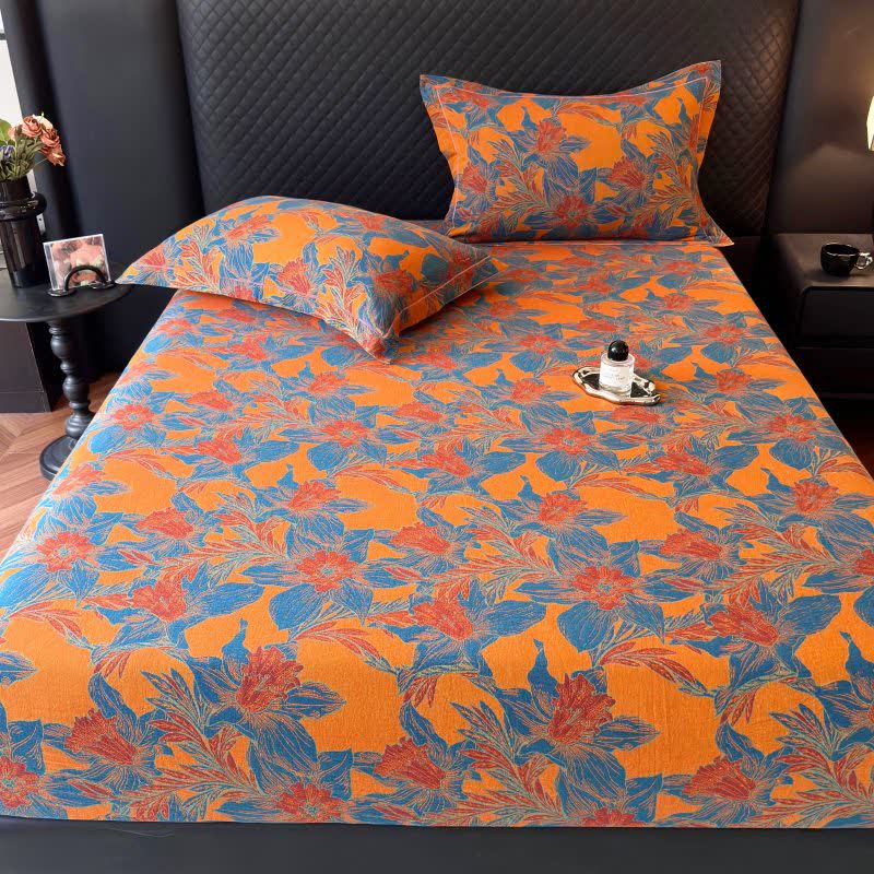 Drap-housse en gaze de coton à motif floral de lys - image 6