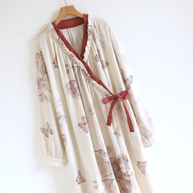 Chemise de nuit en gaze de coton inspirée du Hanfu papillon - image 2