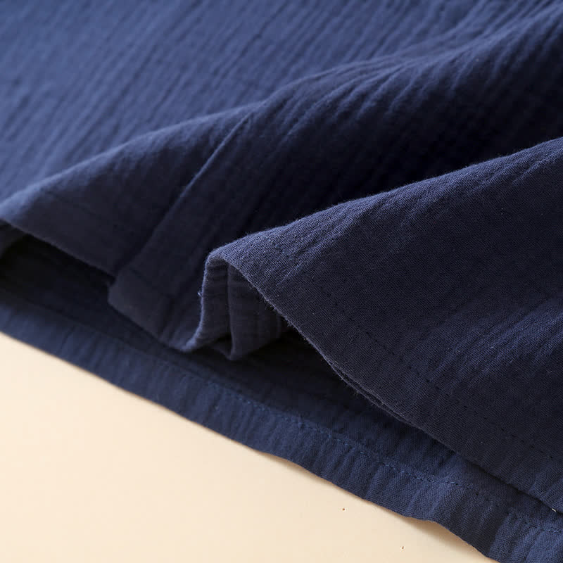 Peignoir kimono minimaliste unisexe en gaze de coton - image 9