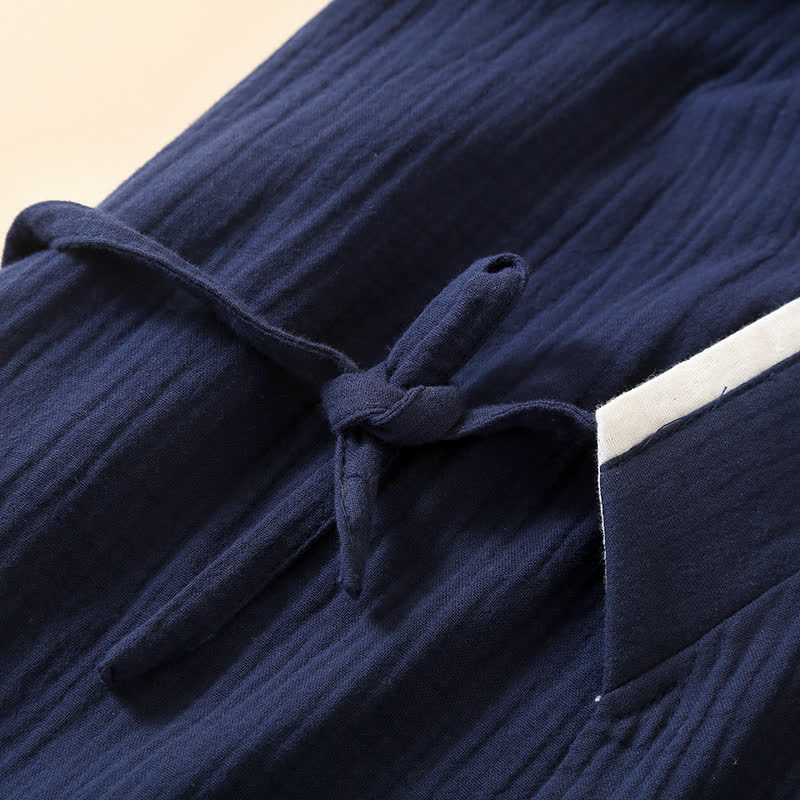 Peignoir kimono minimaliste unisexe en gaze de coton - image 7