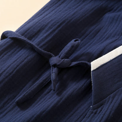 Peignoir kimono minimaliste unisexe en gaze de coton - image 7