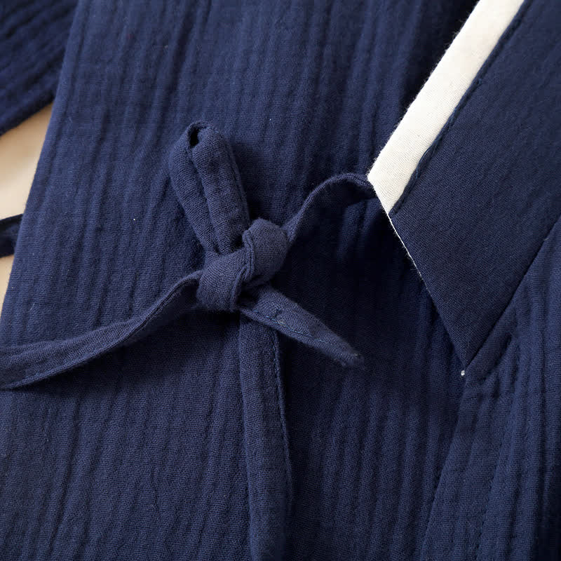 Peignoir kimono minimaliste unisexe en gaze de coton - image 6