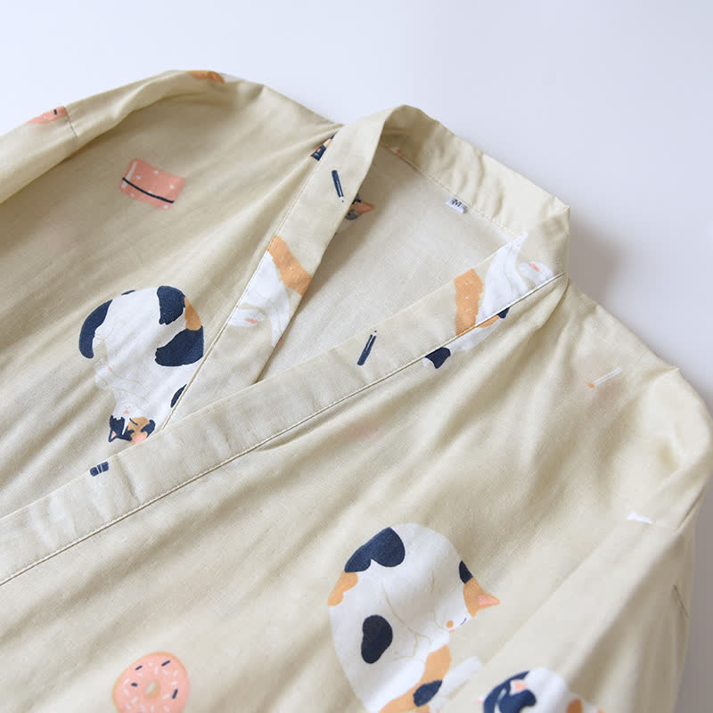 Kimono chat assorti en gaze de coton - image 5