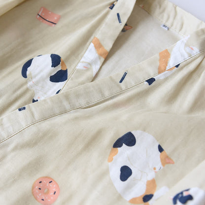 Kimono chat assorti en gaze de coton - image 6