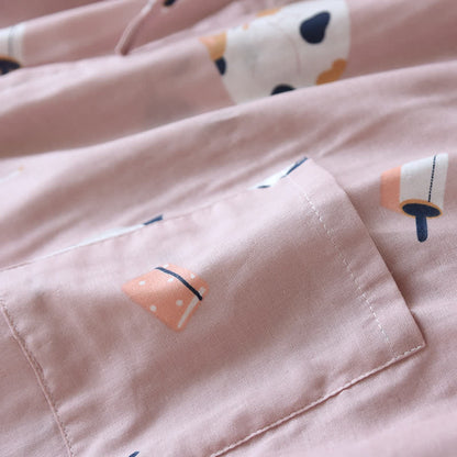 Peignoir kimono assorti en gaze de coton à motif chat - image 9