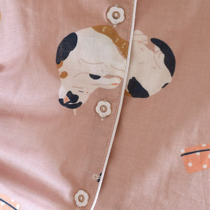 Ensemble de vêtements de détente en coton assorti avec un chat de dessin animé - image 11