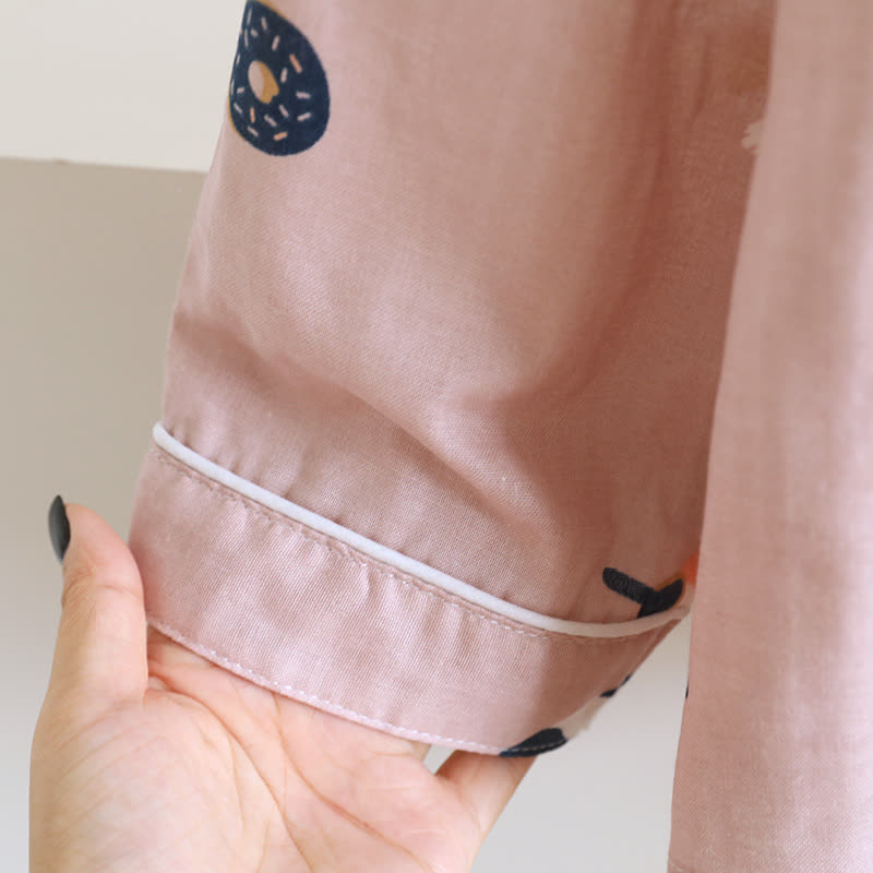 Ensemble de vêtements de détente en coton assorti avec un chat de dessin animé - image 2