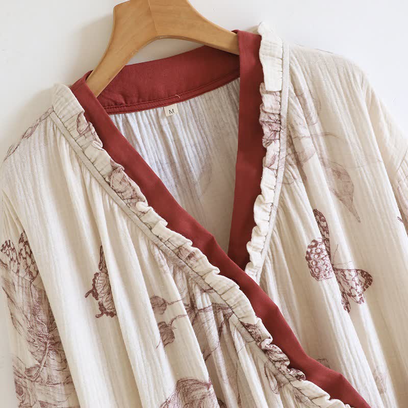 Ensemble de vêtements de détente en coton inspiré du Hanfu papillon - image 1