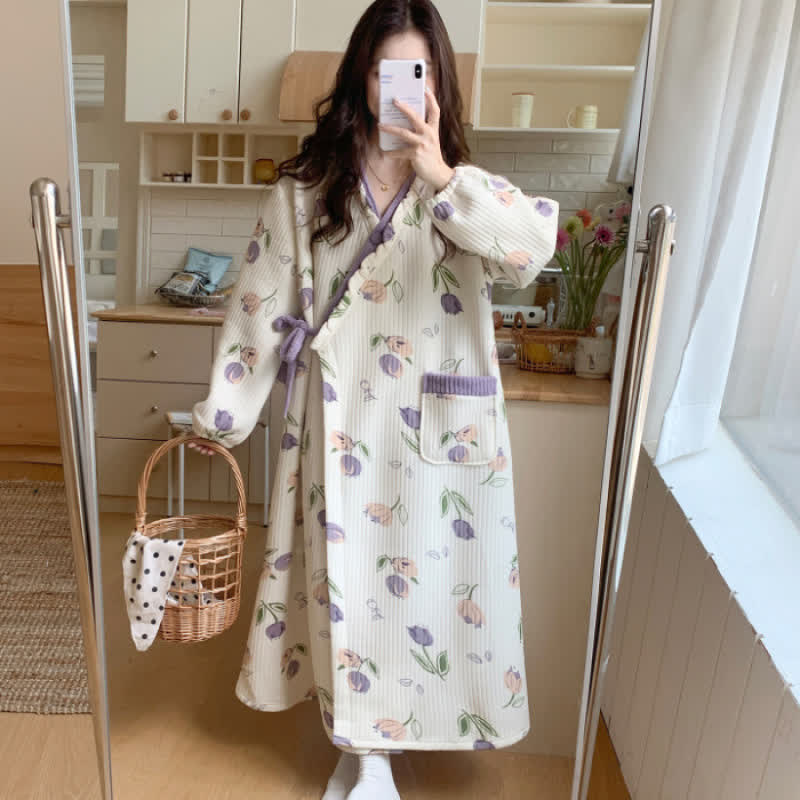 Chemise de nuit inspirée des tulipes avec volants et poche - XXL - image 3