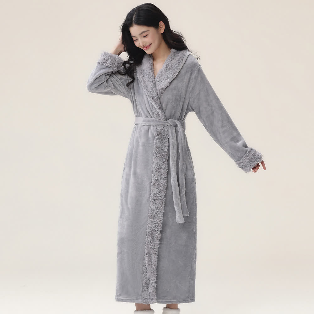 Peignoir minimaliste en peluche de flanelle robuste - image 3