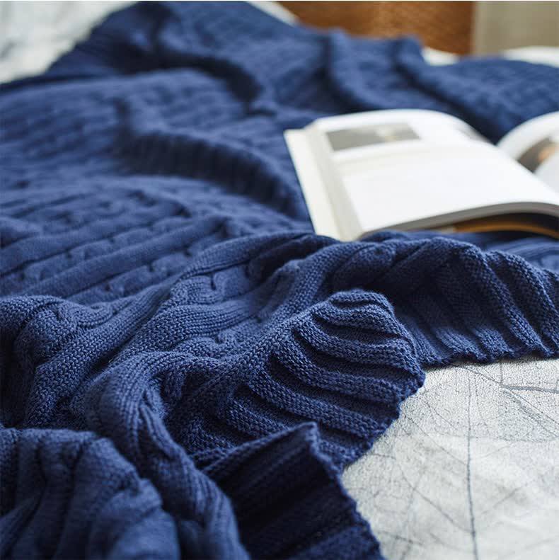 Couverture de canapé en coton tricoté uni Ownkoti - image 33