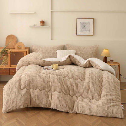 Couverture Sherpa texturée à rayures géométriques - image 2