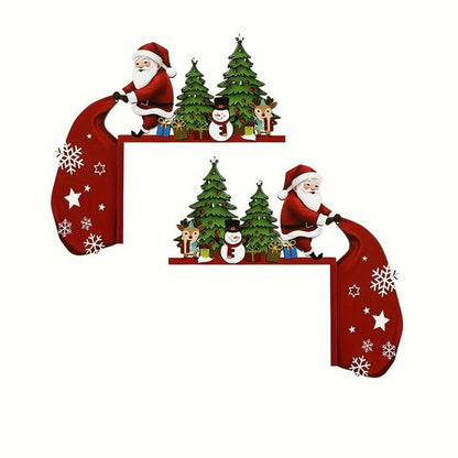 Décoration de coin de porte d'arbre de Noël du Père Noël - image 5