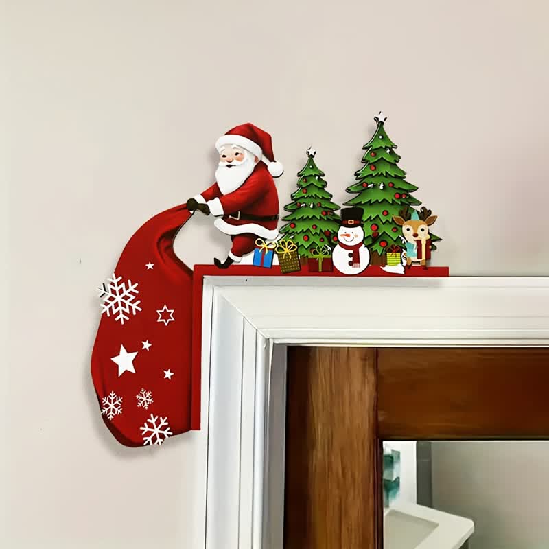 Décoration de coin de porte d'arbre de Noël du Père Noël - Gauche - 4 PIÈCES - image 10