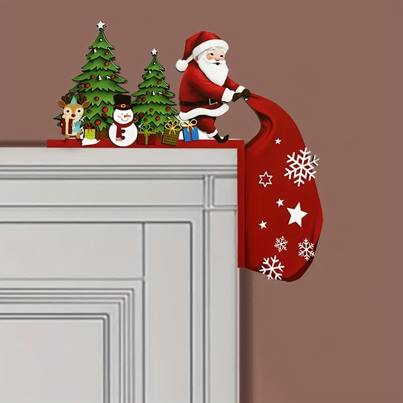 Décoration de coin de porte d'arbre de Noël du Père Noël - image 6