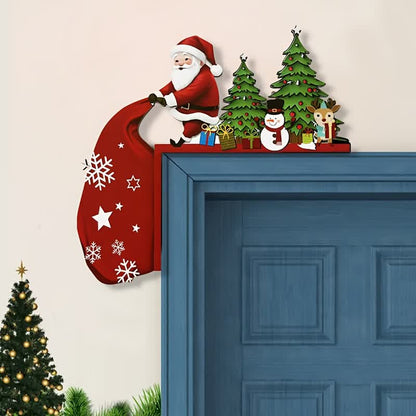 Décoration de coin de porte d'arbre de Noël du Père Noël - image 9