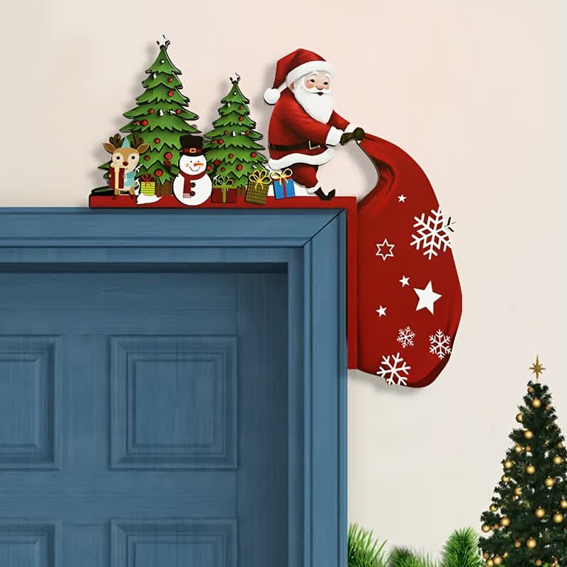 Décoration de coin de porte d'arbre de Noël du Père Noël - image 3
