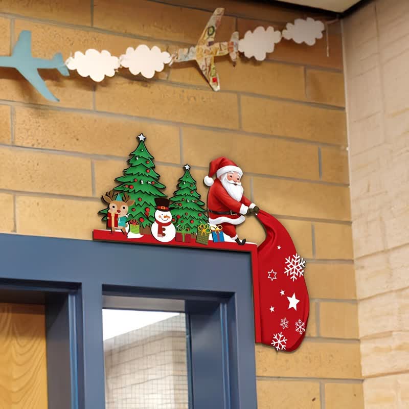 Décoration de coin de porte d'arbre de Noël du Père Noël - image 2