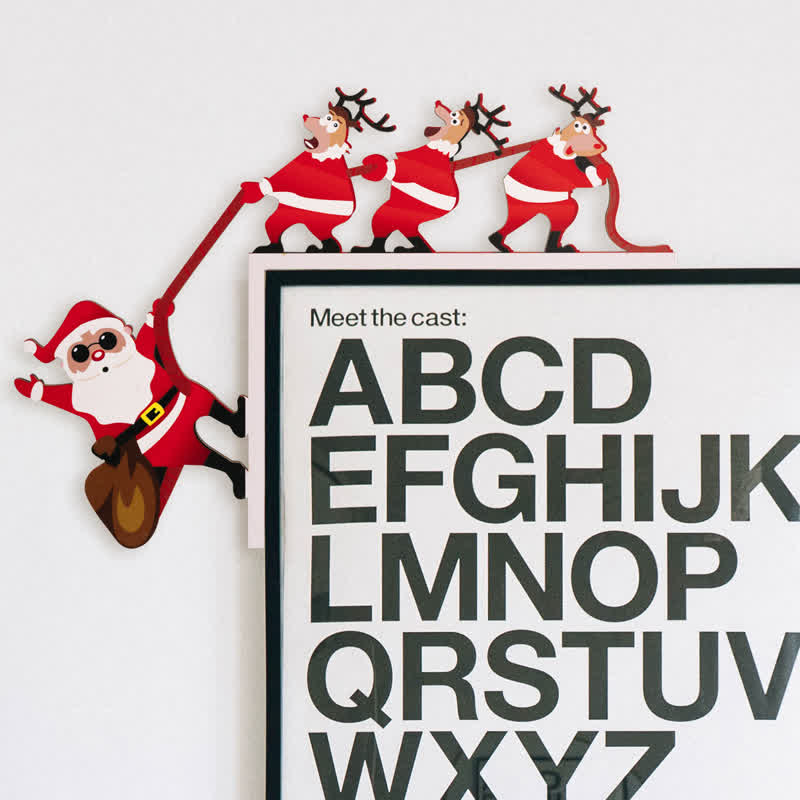Décoration de coin de porte d'Halloween avec le Père Noël et les rennes - image 3