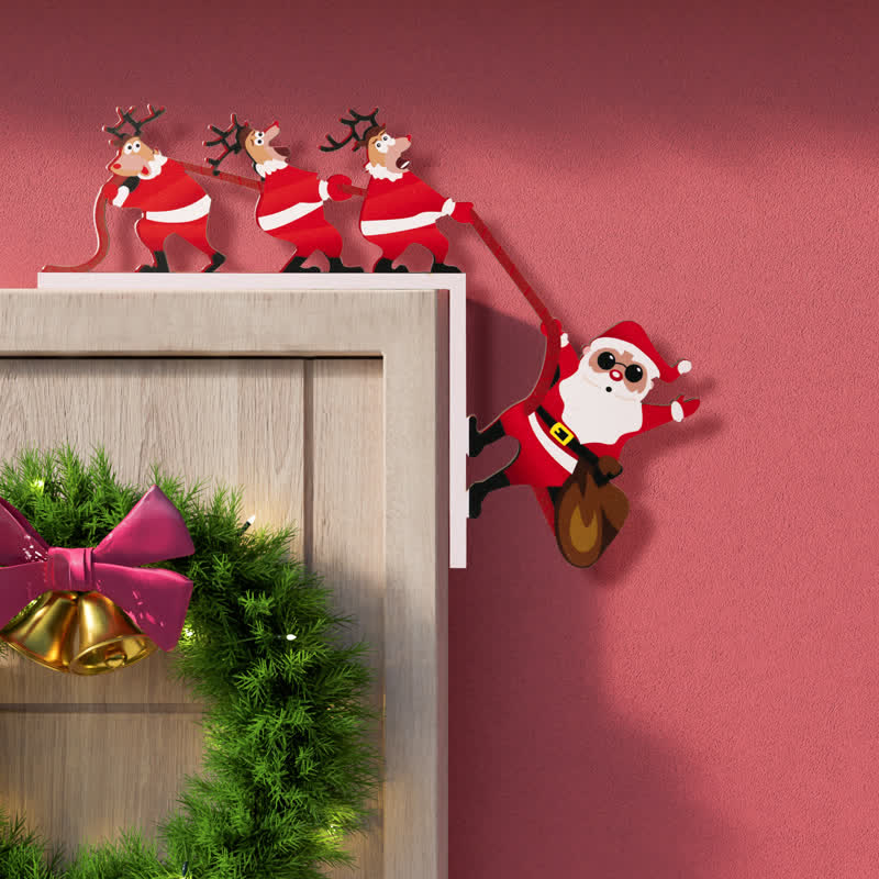 Décoration de coin de porte d'Halloween avec le Père Noël et les rennes - Droite - 4 PIÈCES - image 4