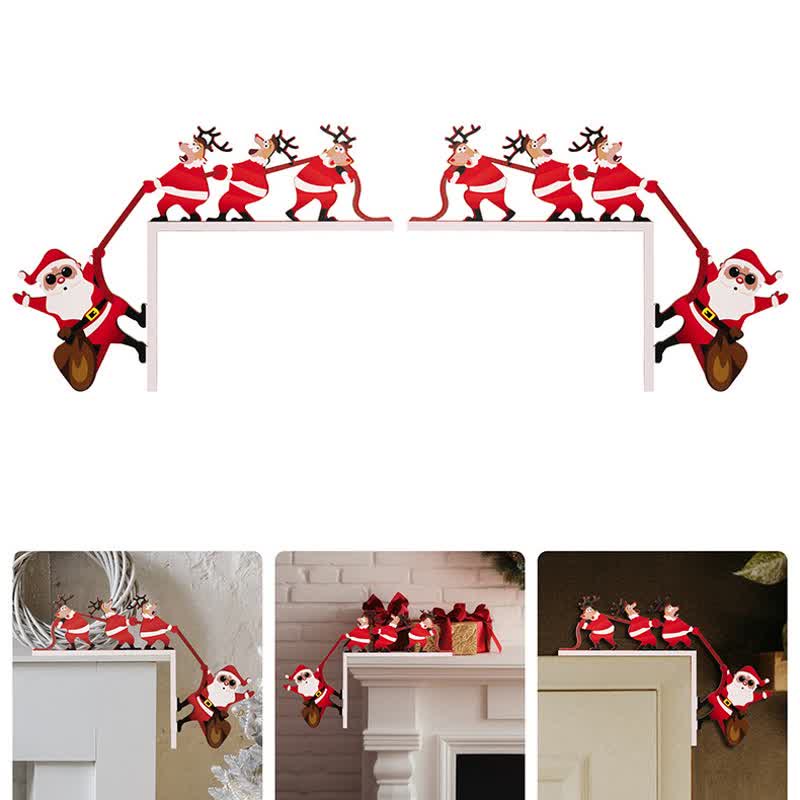 Décoration de coin de porte d'Halloween avec le Père Noël et les rennes - image 8