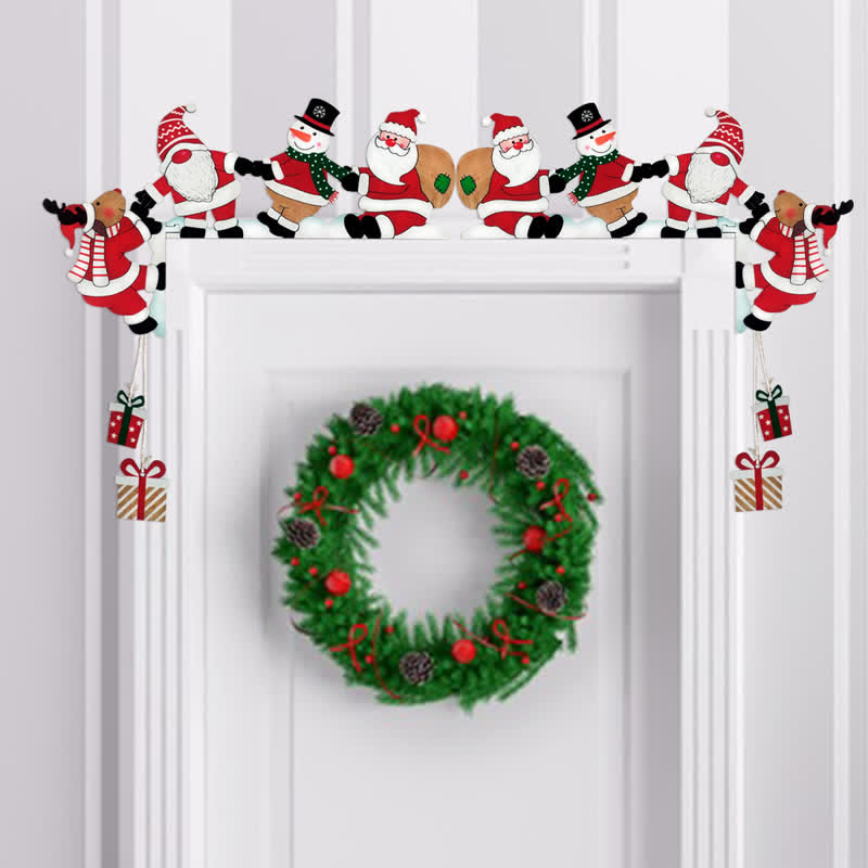Coin de porte de l'équipe du Père Noël, décoration de Noël - image 1