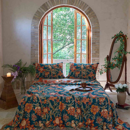 Couverture luxueuse en coton Ownkoti avec motif floral et pompons - 2 taies d'oreiller - 48 cm x 74 cm - image 0