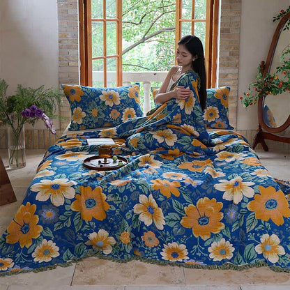 Ownkoti – Couverture en gaze de coton avec pompons et marguerites lumineuses - image 2