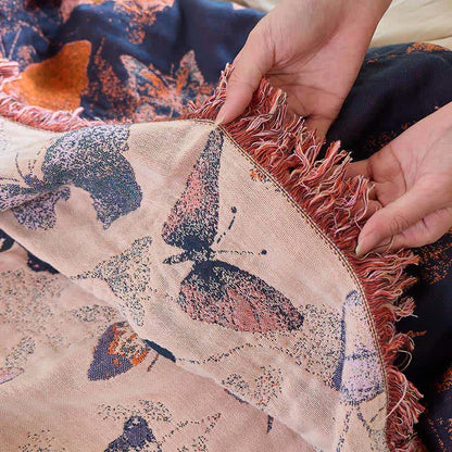 Couverture matelassée élégante en coton avec pompons papillon - image 9