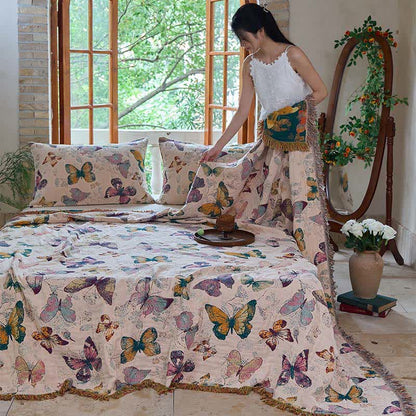 Couverture matelassée élégante en coton avec pompons papillon - image 12