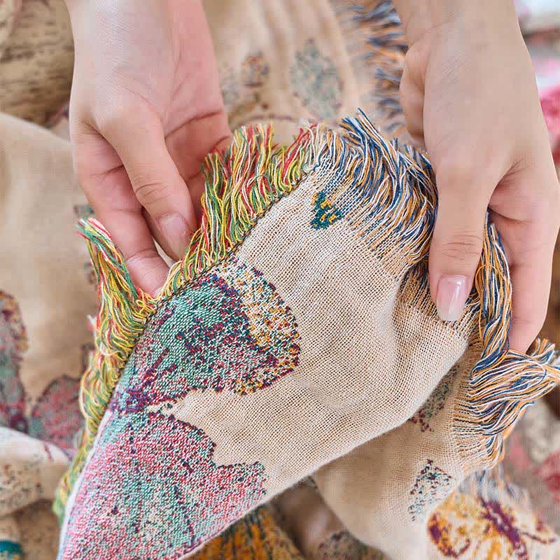 Ownkoti Élégante couverture en coton avec pompon papillon - image 22