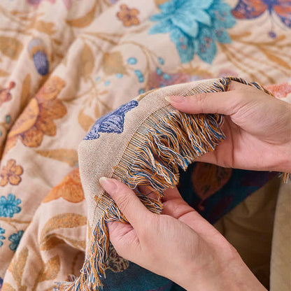 Couverture en coton à pompons Motif papillon pastoral Ownkoti - image 10