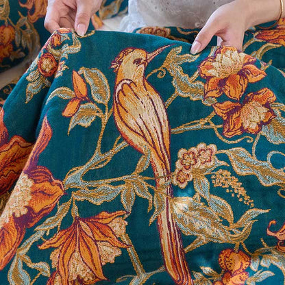 Couverture luxueuse en coton à fleurs et à pompons - image 10