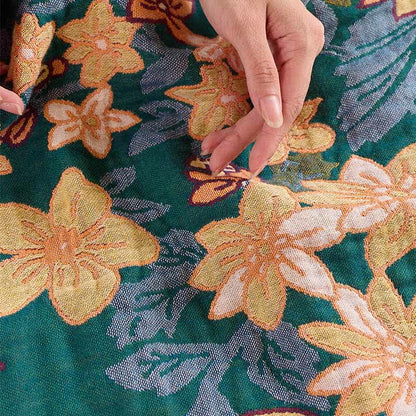 Couette en coton à pompons et motif floral - image 9