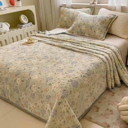 Couverture élégante en peluche Ownkoti à motif floral - Couverture avec 2 taies d'oreiller - 230 cm x 250 cm - image 0