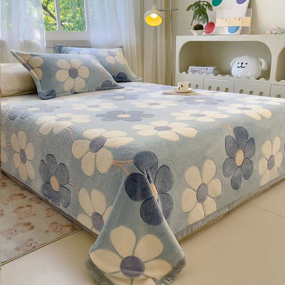 Couverture en peluche Ownkoti avec motif floral rustique - image 1