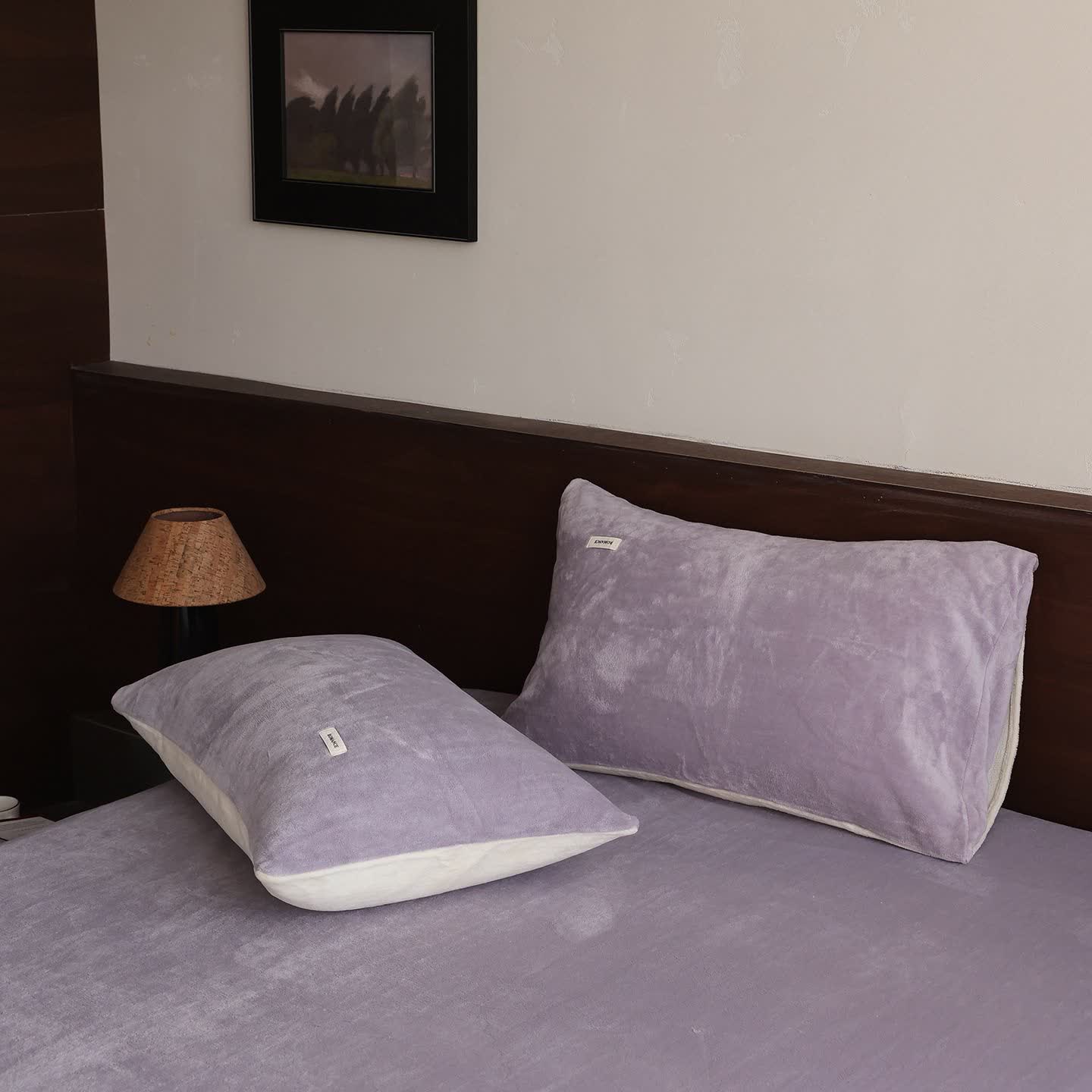 Couette Ownkoti unie, chaude et moelleuse - Violet clair - 2 taies d'oreiller - 48 cm x 74 cm - image 24